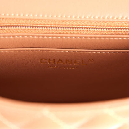 Chanel Mini Rectangular Flap Bag Caramel Lambskin Light Gold Hardware