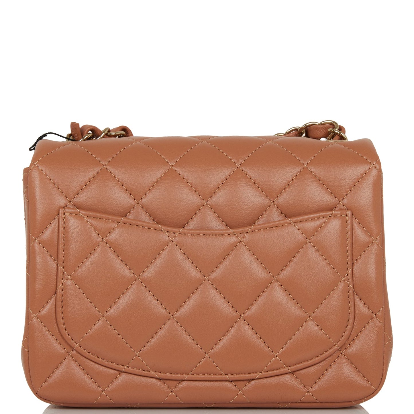 Chanel Mini Square Flap Bag Caramel Lambskin Light Gold Hardware