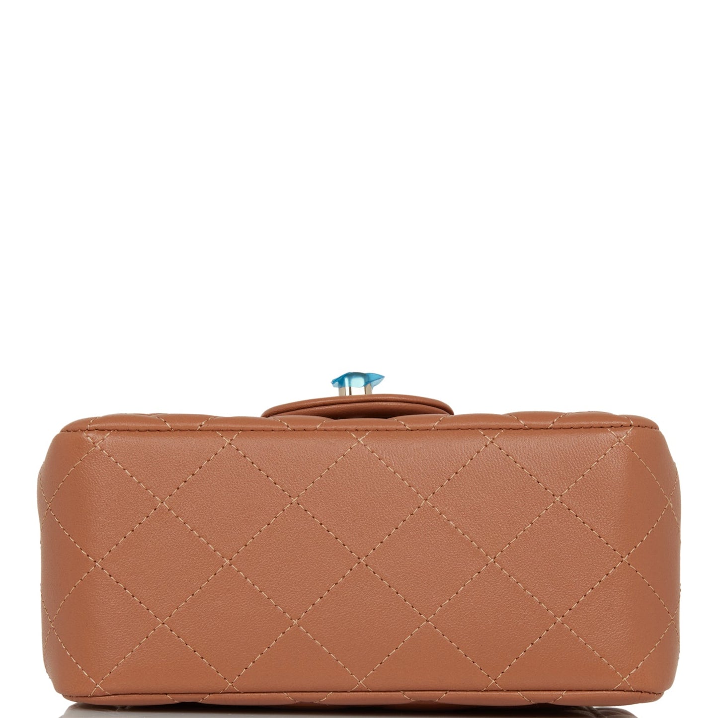 Chanel Mini Square Flap Bag Caramel Lambskin Light Gold Hardware