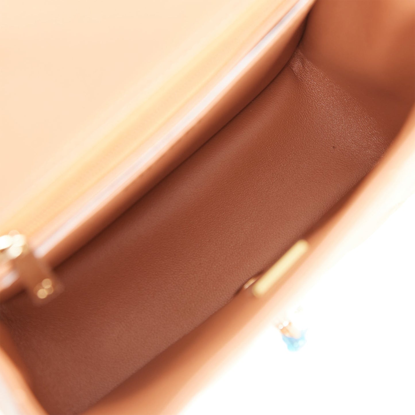 Chanel Mini Square Flap Bag Caramel Lambskin Light Gold Hardware
