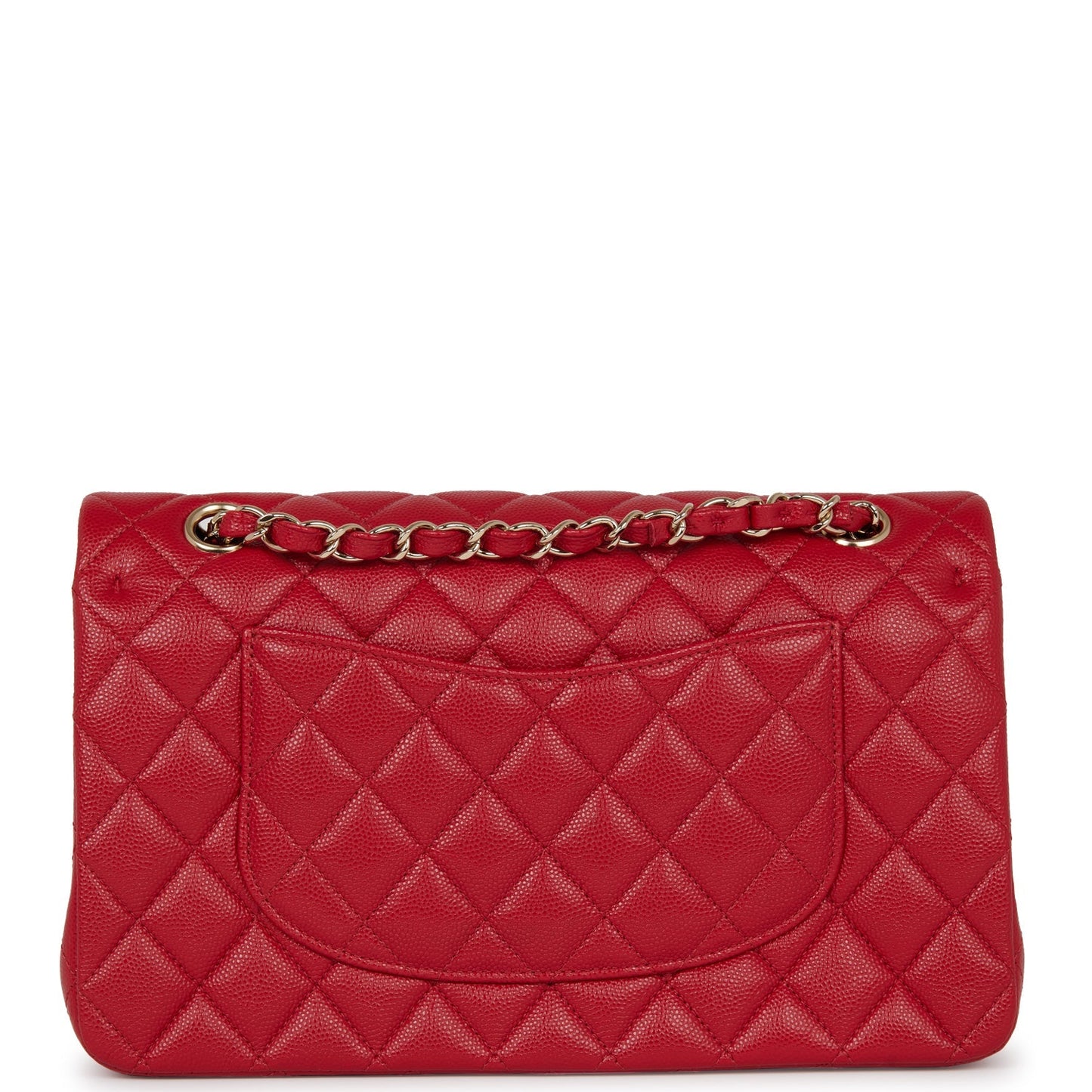 Chanel Medium Classic Double Flap Bag Red Caviar Light Gold Hardware