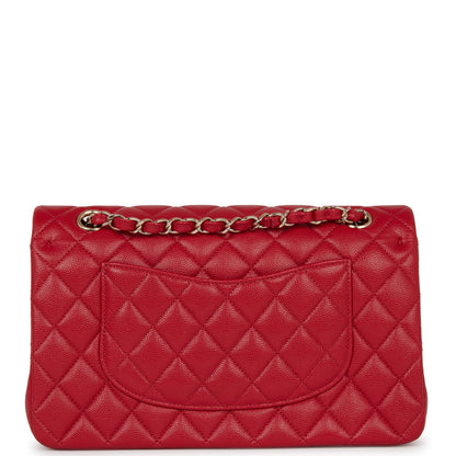 Chanel Medium Classic Double Flap Bag Red Caviar Light Gold Hardware