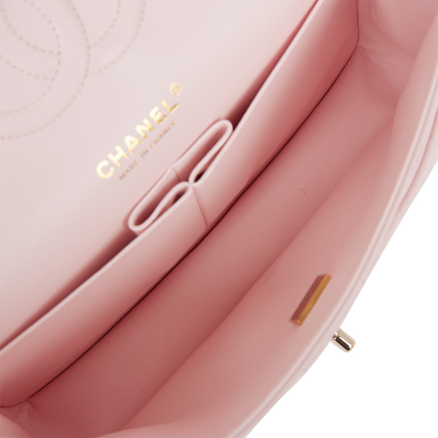 Chanel Medium Classic Double Flap Bag Light Pink Caviar Light Gold Hardware