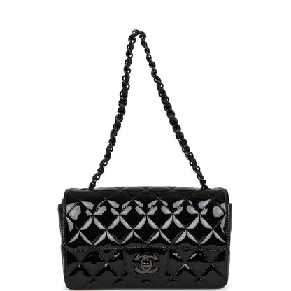 Chanel Mini Rectangular Flap Bag SO Black Patent Black Hardware
