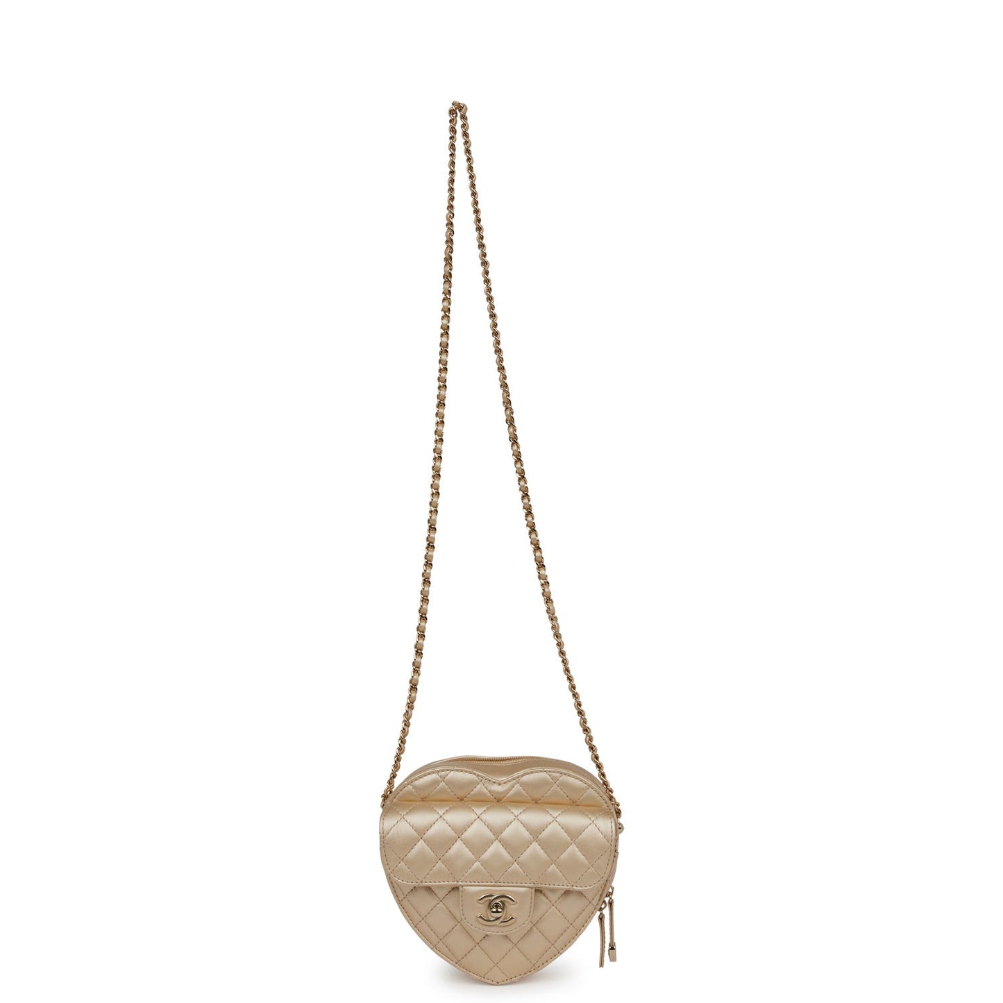 Chanel CC In Love Large Heart Bag Gold Lambskin Light Gold Hardware