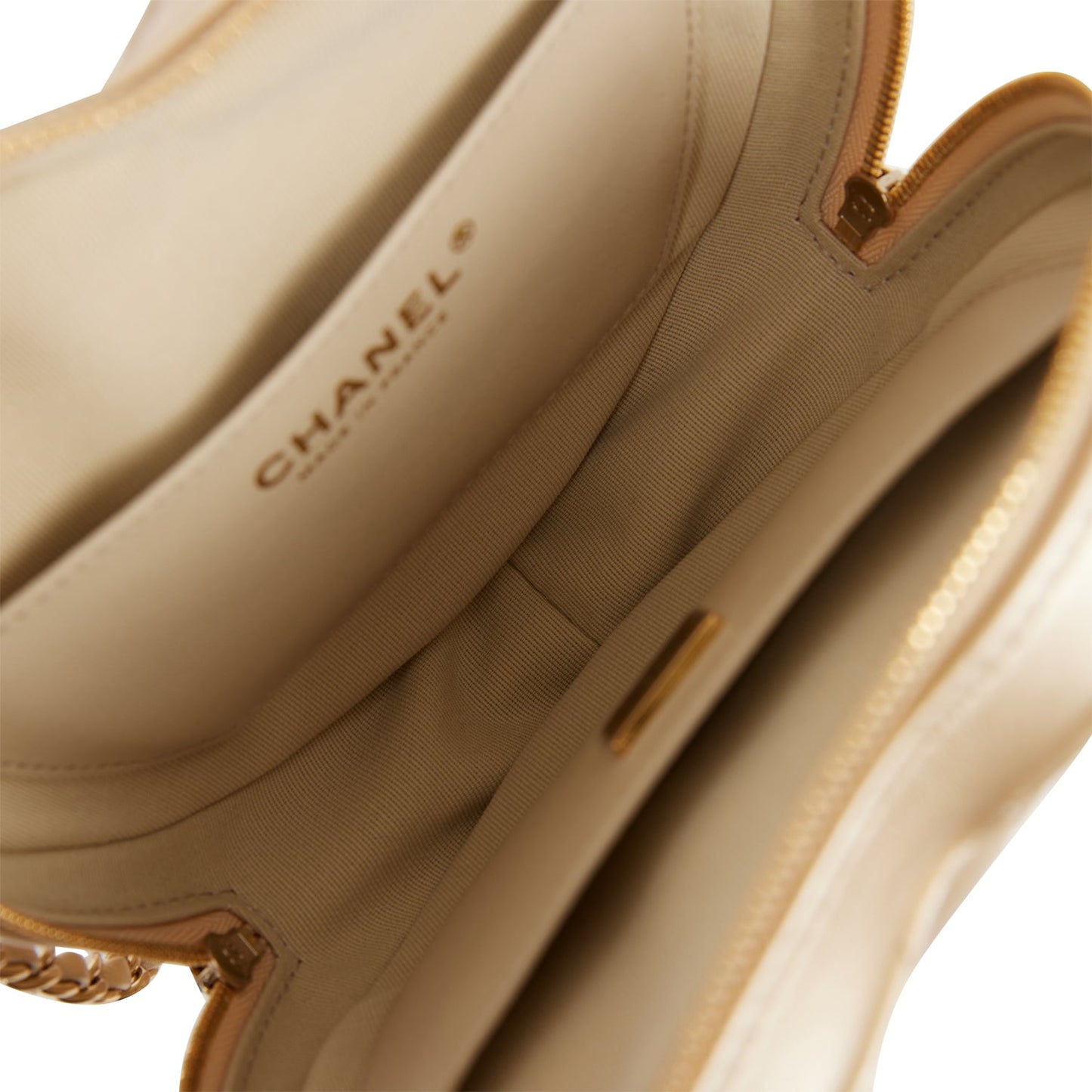 Chanel CC In Love Large Heart Bag Gold Lambskin Light Gold Hardware