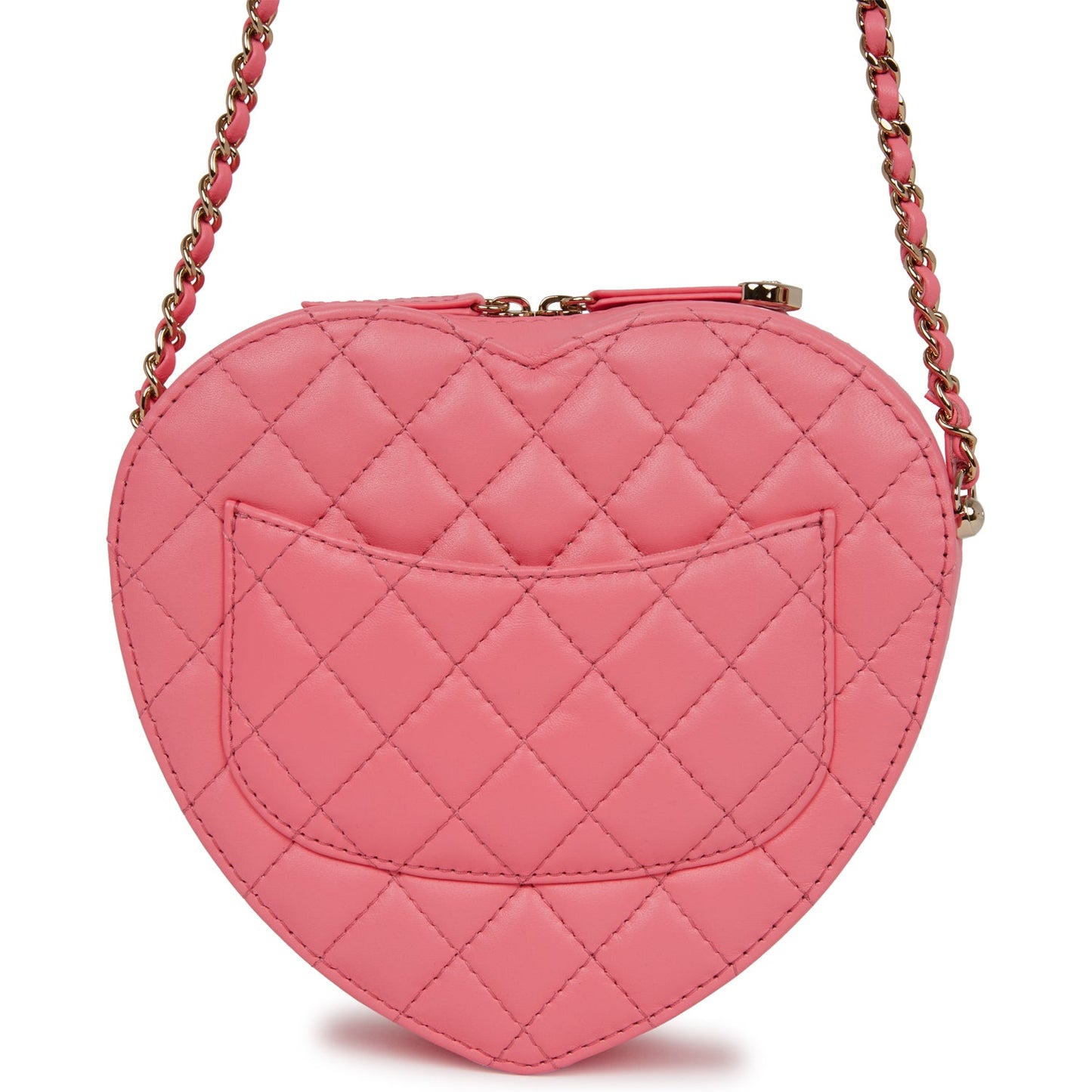 Chanel CC In Love Large Heart Bag Pink Lambskin Light Gold Hardware
