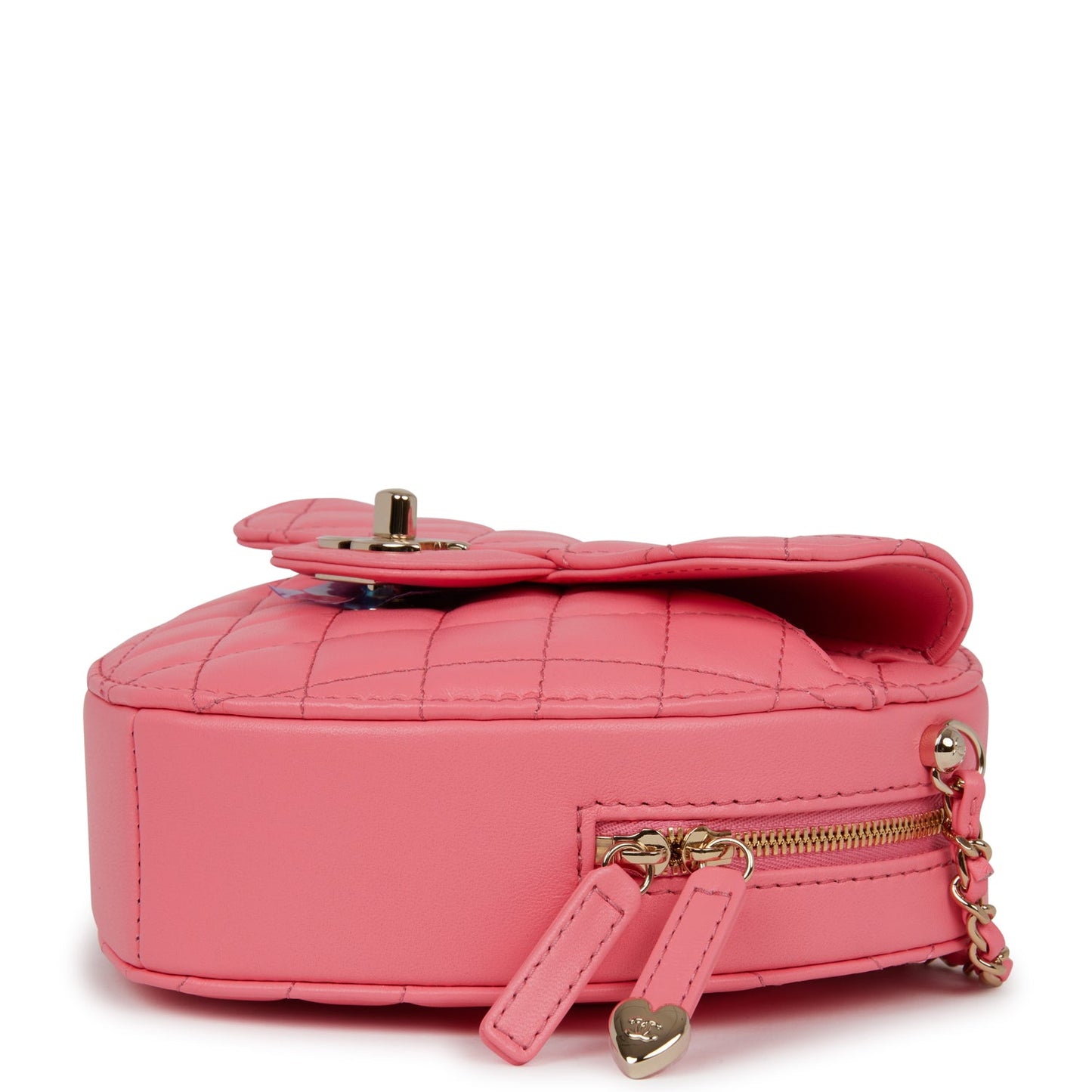 Chanel CC In Love Large Heart Bag Pink Lambskin Light Gold Hardware