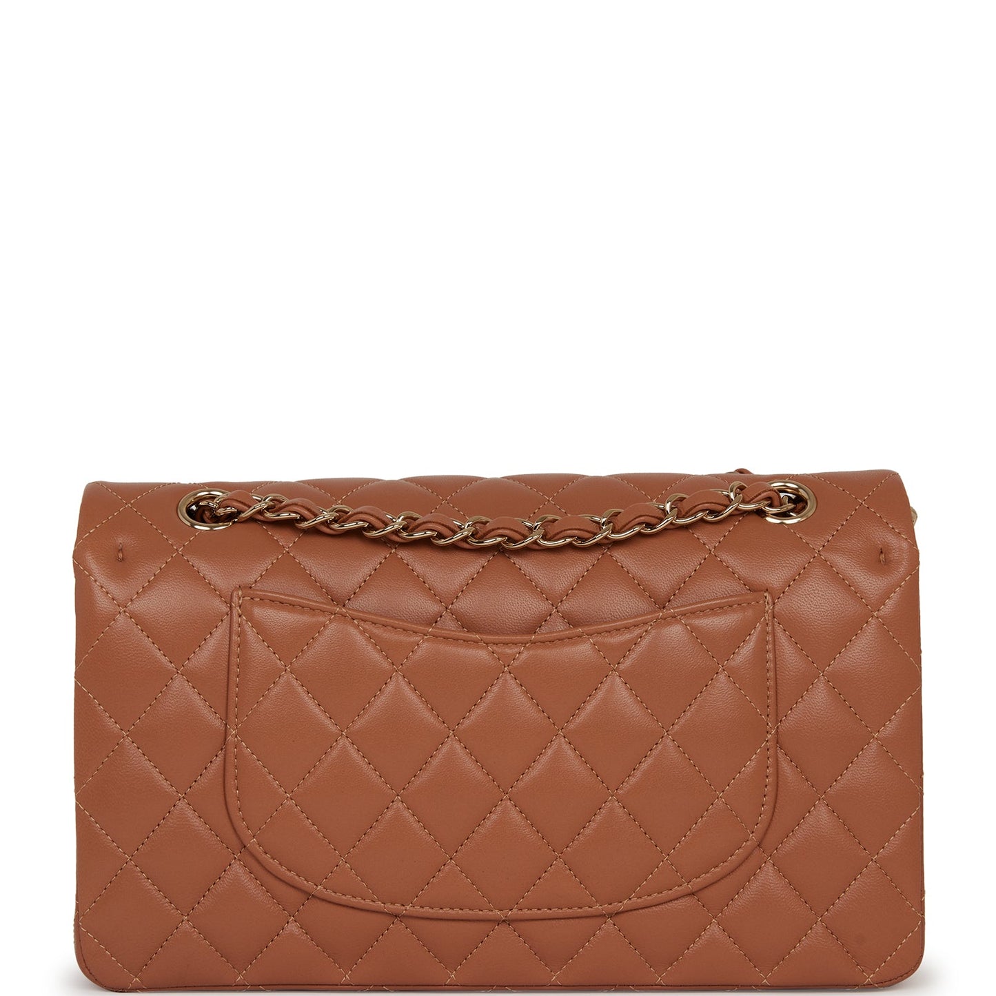 Chanel Medium Classic Double Flap Bag Caramel Lambskin Light Gold Hardware