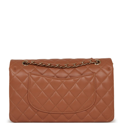 Chanel Medium Classic Double Flap Bag Caramel Lambskin Light Gold Hardware
