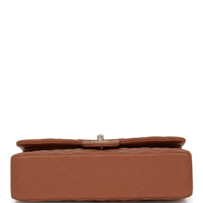 Chanel Medium Classic Double Flap Bag Caramel Lambskin Light Gold Hardware