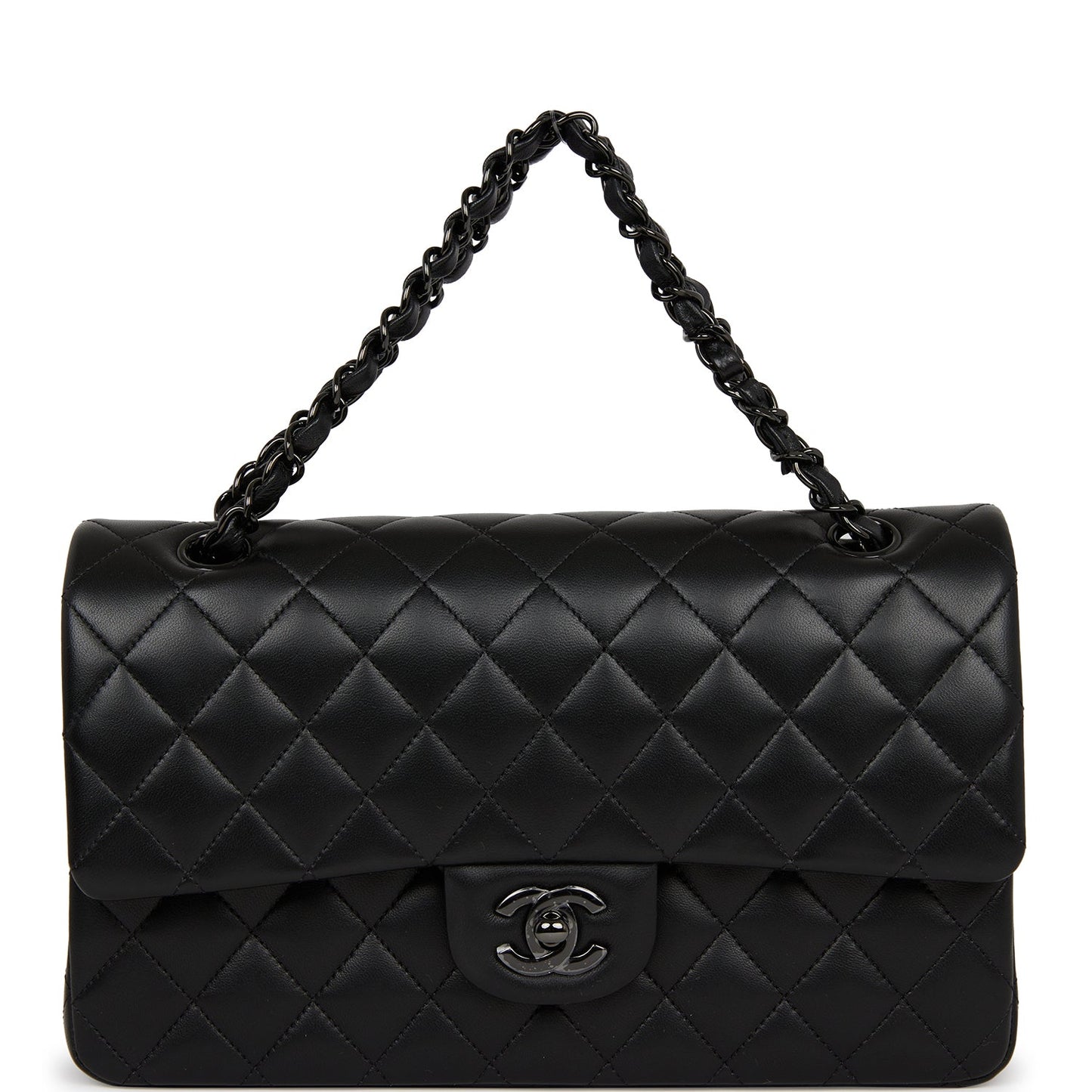 Chanel Medium Classic Double Flap Bag SO Black Lambskin Black Hardware