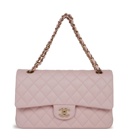 Chanel Medium Classic Double Flap Bag Light Pink Caviar Light Gold Hardware