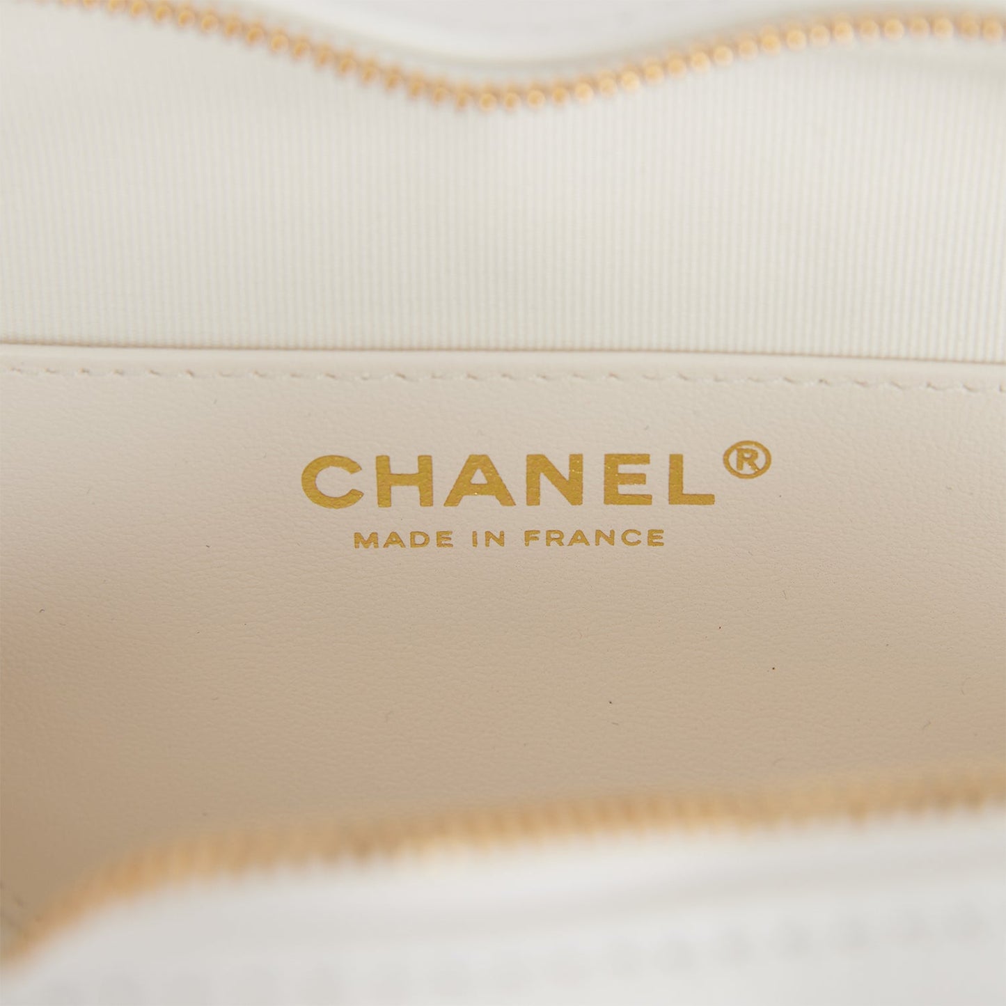 Chanel CC In Love Large Heart Bag White Lambskin Light Gold Hardware