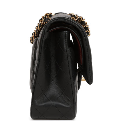 Chanel Medium Classic Double Flap Bag Black Lambskin Gold Hardware