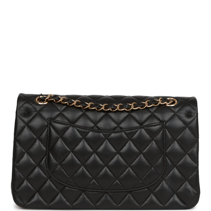 Chanel Medium Classic Double Flap Bag Black Lambskin Gold Hardware