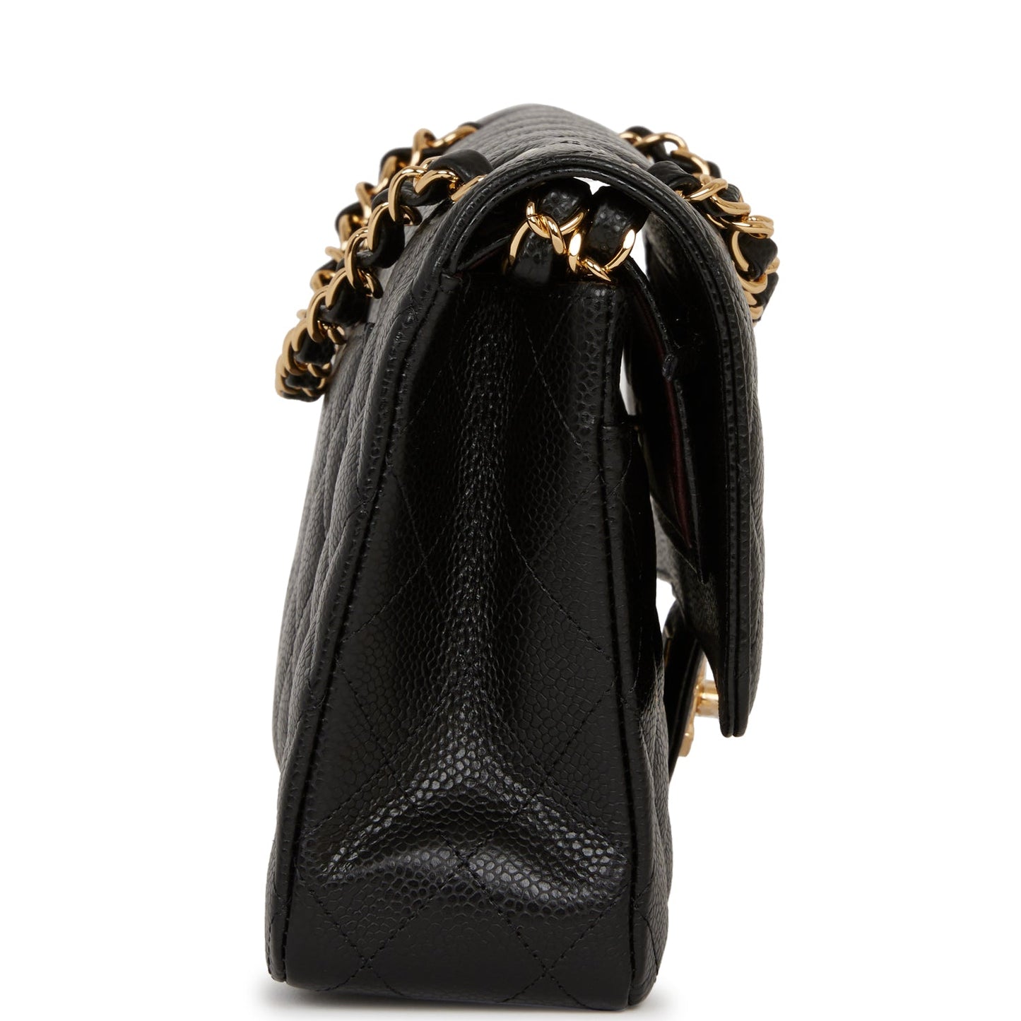 Chanel Medium Classic Double Flap Bag Black Quilted Caviar Gold Hardware