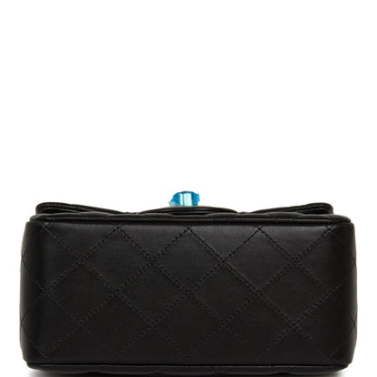 Chanel Mini Square Flap Bag Black Lambskin Light Gold Hardware