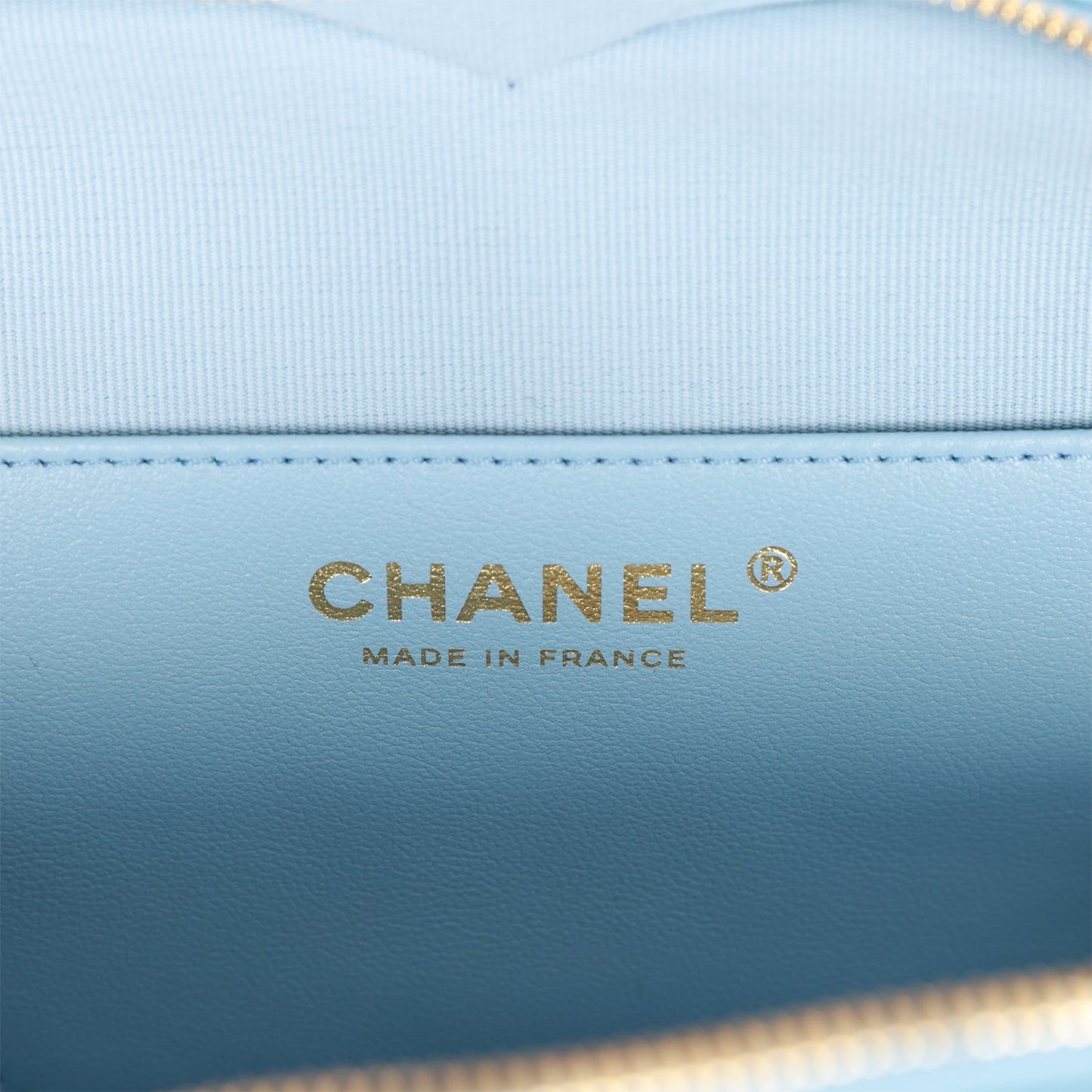 Chanel CC In Love Large Heart Bag Blue Lambskin Light Gold Hardware