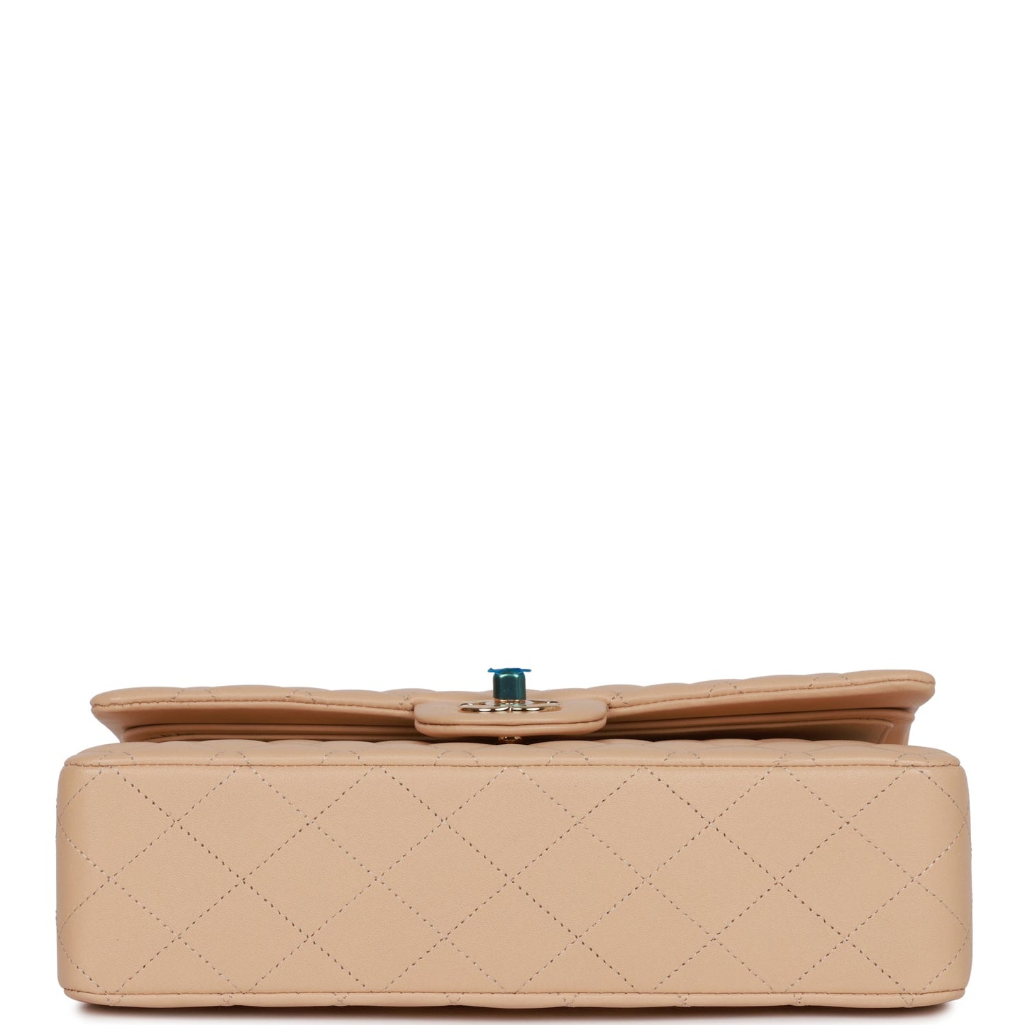 Chanel Medium Classic Double Flap Bag Beige Lambskin Light Gold Hardware