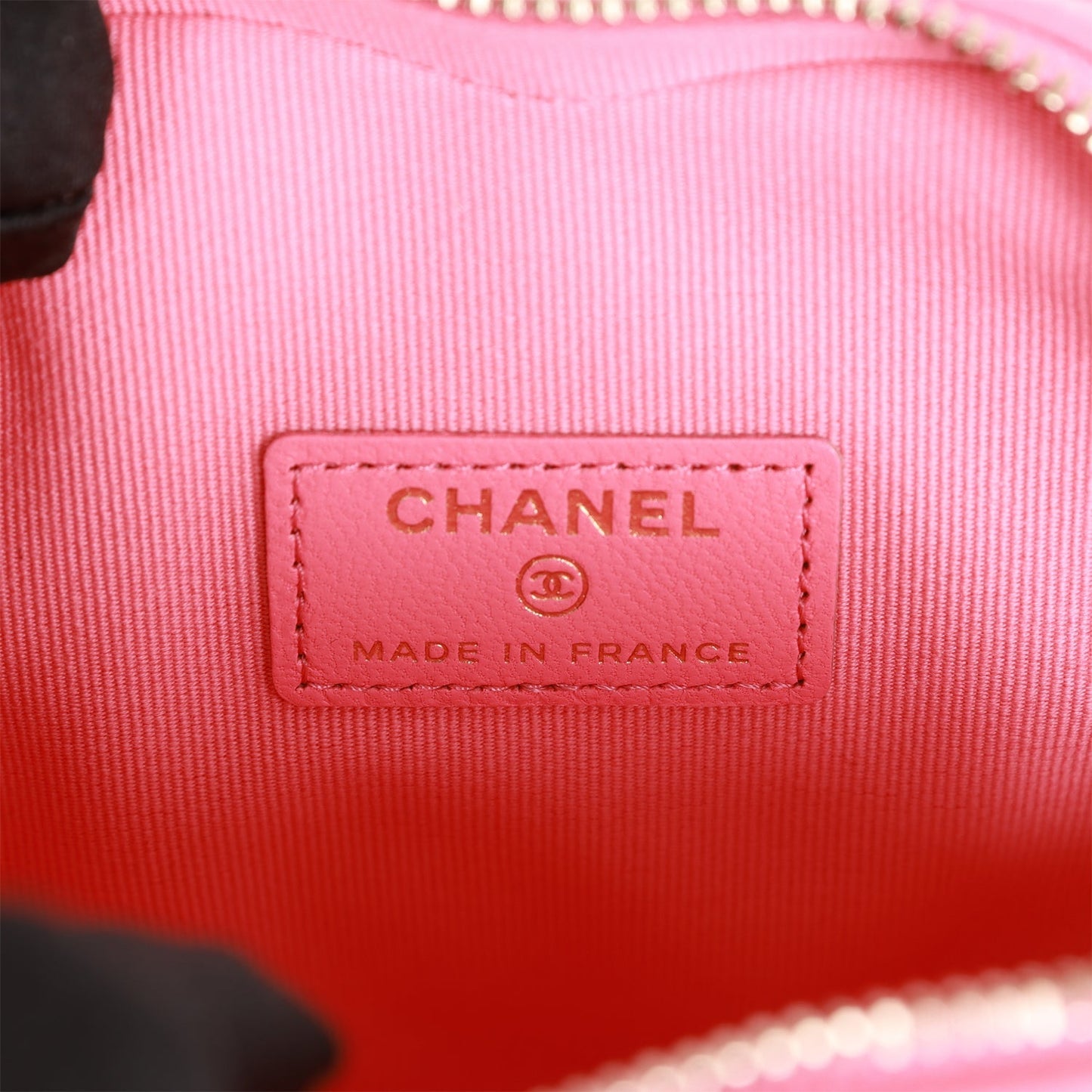 Chanel CC In Love Heart Necklace Bag Pink Lambskin Light Gold Hardware