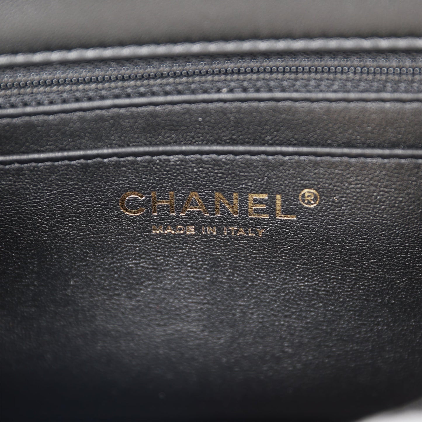 Chanel Mini Square Flap Bag Black Lambskin Light Gold Hardware
