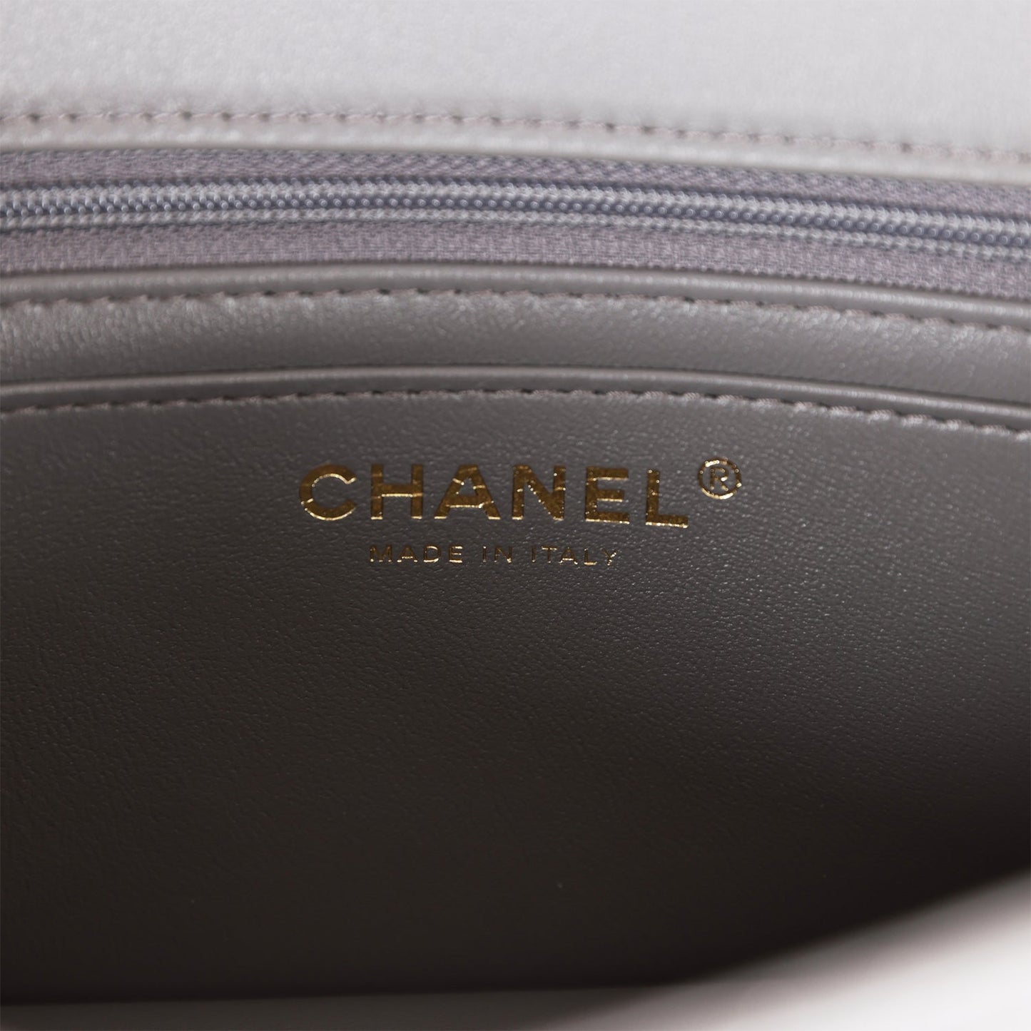Chanel Mini Rectangular Flap Bag with Top Handle Dark Grey Lambskin Light Gold Hardware