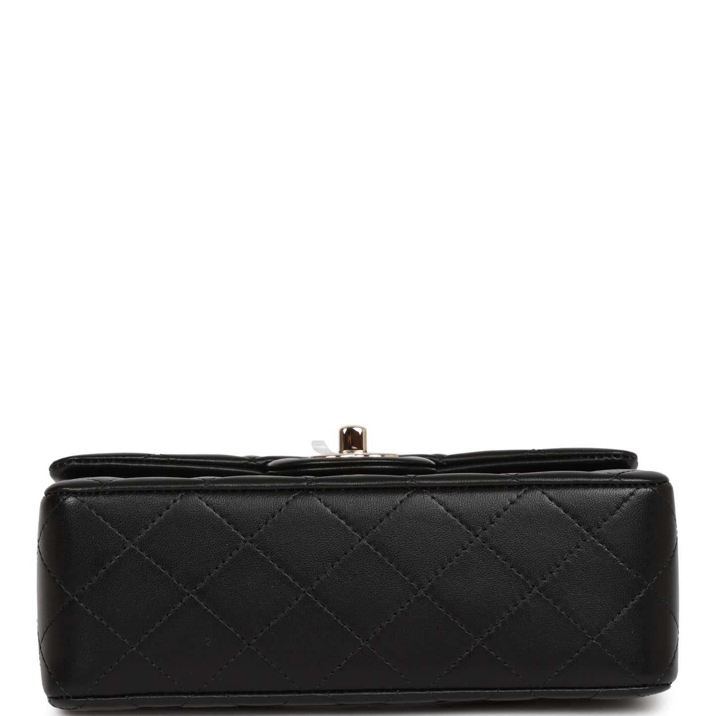 Chanel Mini Rectangular Flap Bag with Top Handle Black Lambskin Light Gold Hardware