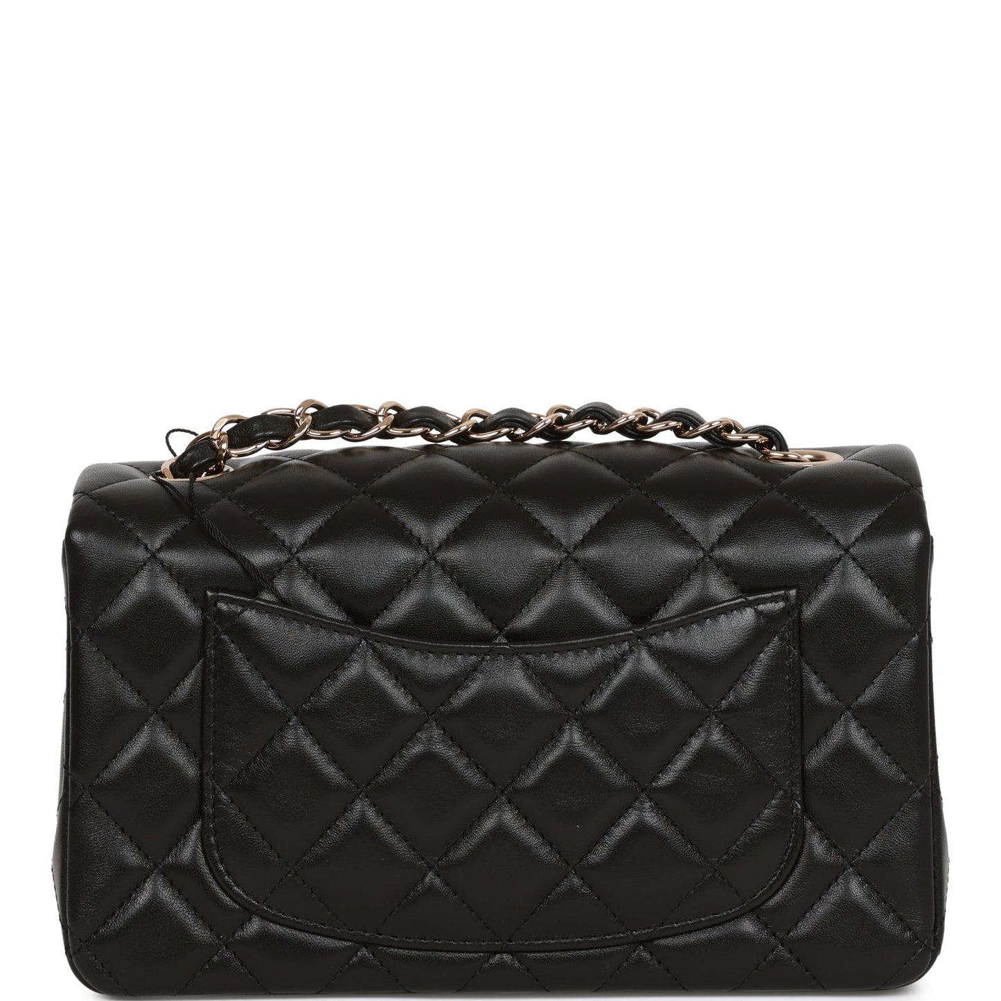 Chanel Mini Rectangular Flap Bag Black Lambskin Light Gold Hardware