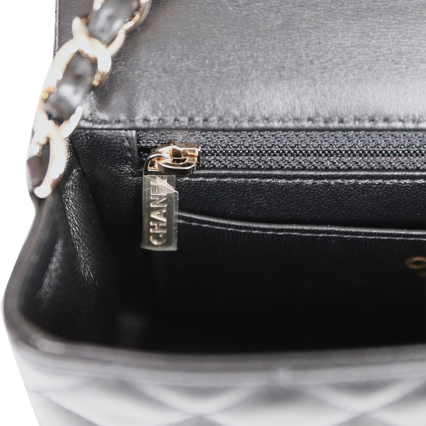 Chanel Mini Rectangular Flap Bag Black Lambskin Light Gold Hardware
