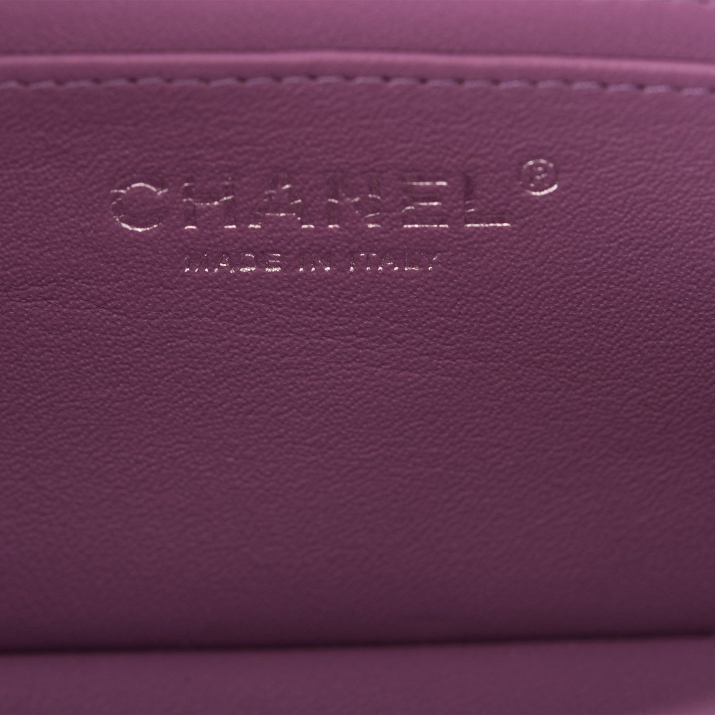 Chanel Mini Rectangular Flap Bag Purple Lambskin Silver Hardware