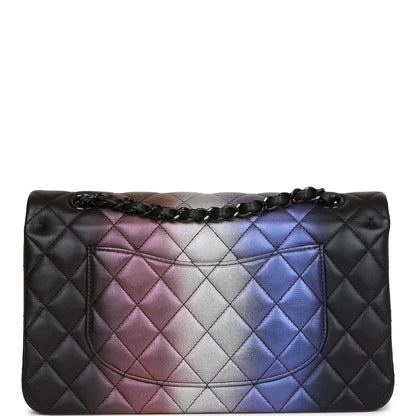 Chanel Medium Classic Double Flap Bag Multicolor Iridescent Calfskin Black Hardware