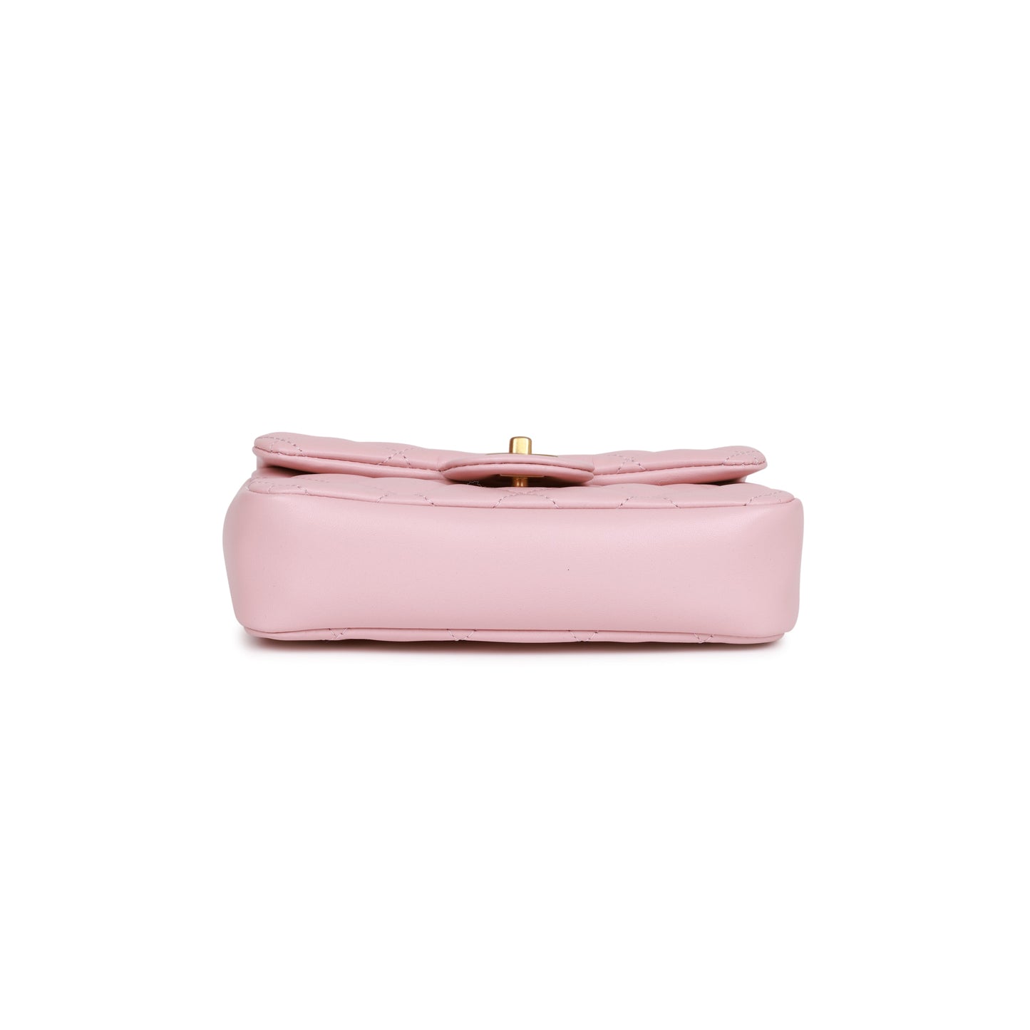 Chanel Mini Rectangular Flap Bag with Heart Chain Pink Lambskin Antique Gold Hardware