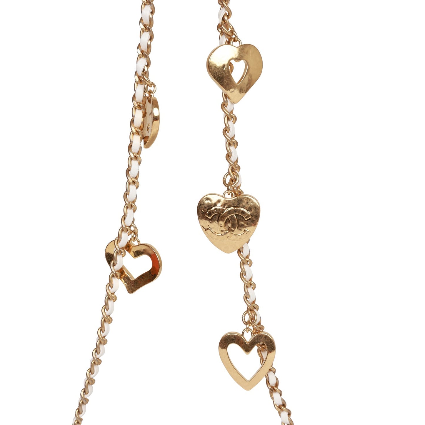 Chanel Mini Rectangular Flap Bag with Heart Chain White Lambskin Antique Gold Hardware