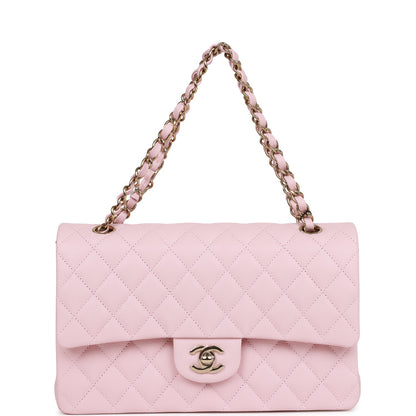 Chanel Medium Classic Double Flap Bag Light Pink Caviar Light Gold Hardware