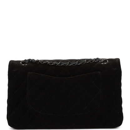 Chanel Medium Classic Double Flap Bag Black Velvet Ruthenium Hardware