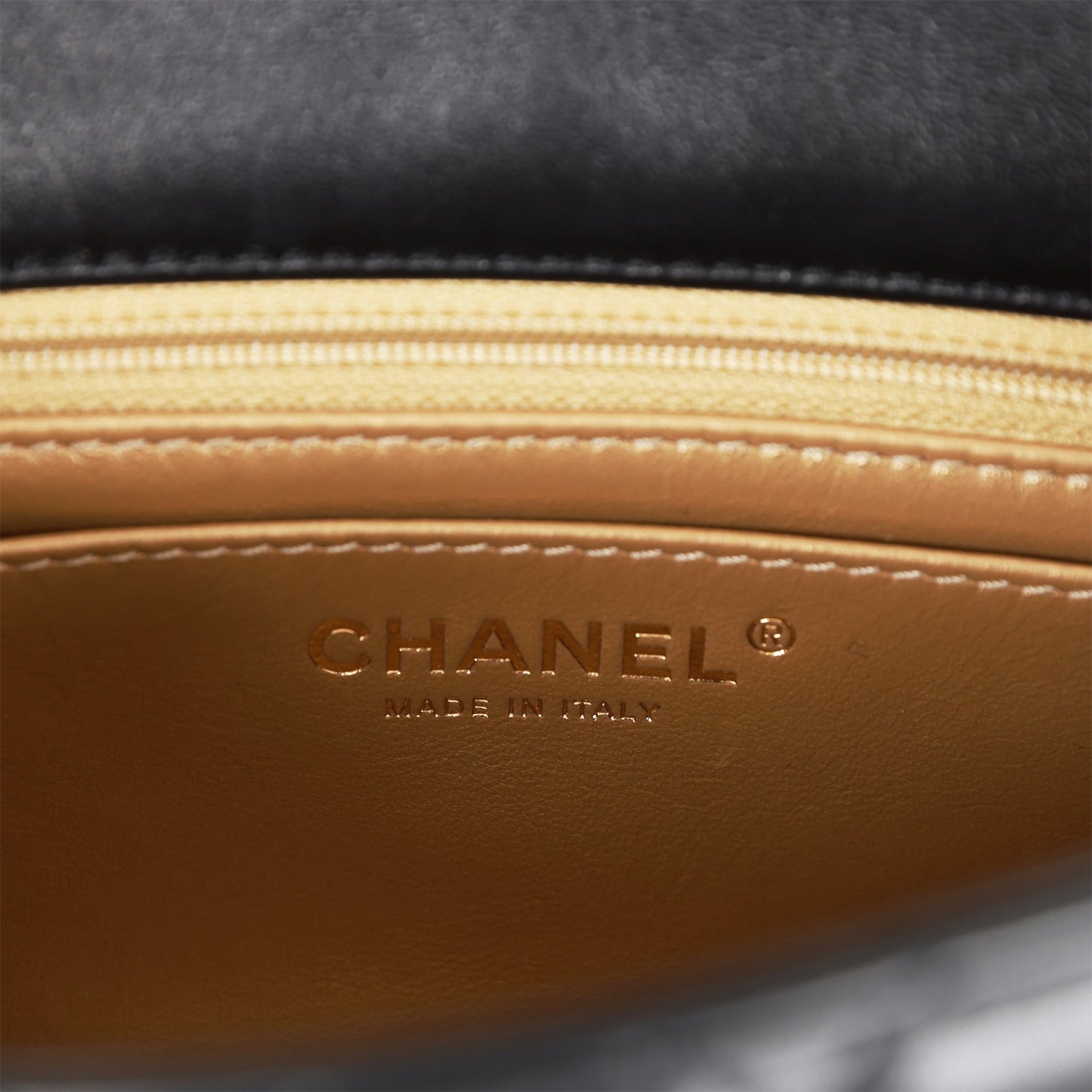Chanel Pearl Crush Mini Square Flap Bag Black Lambskin Antique Gold Hardware