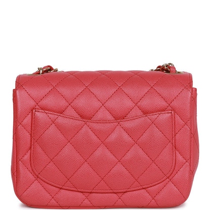Chanel Mini Square Flap Bag Pink Caviar Gold Hardware
