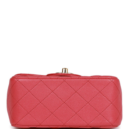 Chanel Mini Square Flap Bag Pink Caviar Gold Hardware