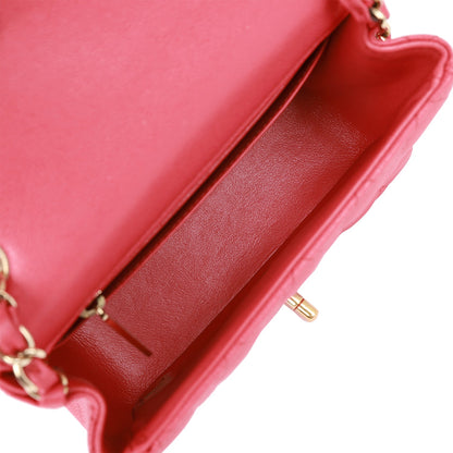 Chanel Mini Square Flap Bag Pink Caviar Gold Hardware