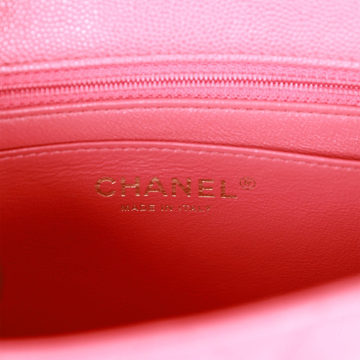 Chanel Mini Square Flap Bag Pink Caviar Gold Hardware
