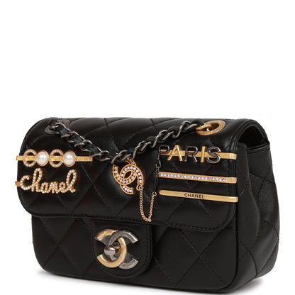 Chanel Coco Clips Mini Rectangular Flap Bag Black Lambskin Mixed Hardware