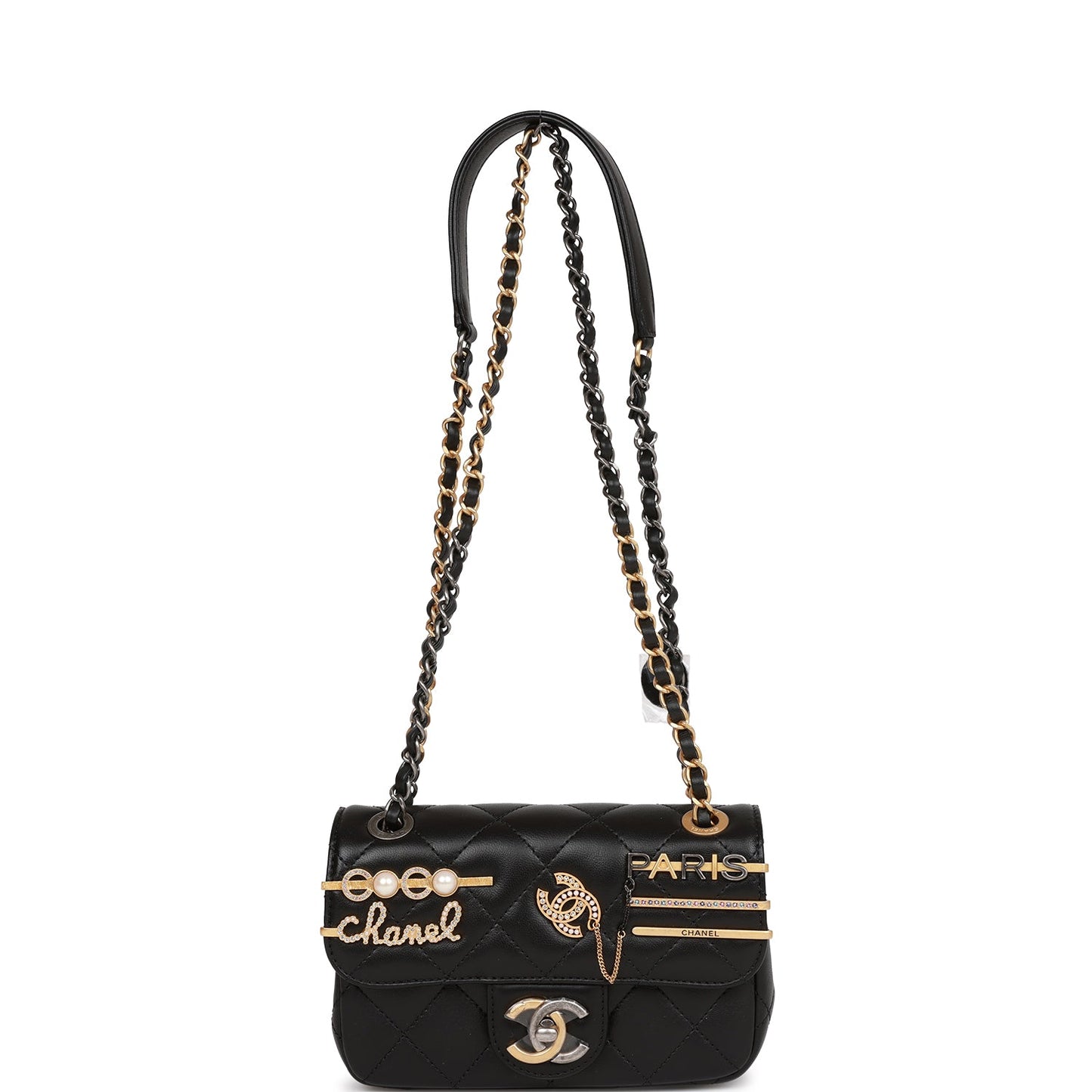 Chanel Coco Clips Mini Rectangular Flap Bag Black Lambskin Mixed Hardware