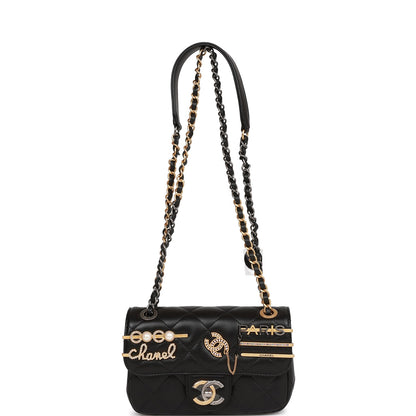 Chanel Coco Clips Mini Rectangular Flap Bag Black Lambskin Mixed Hardware