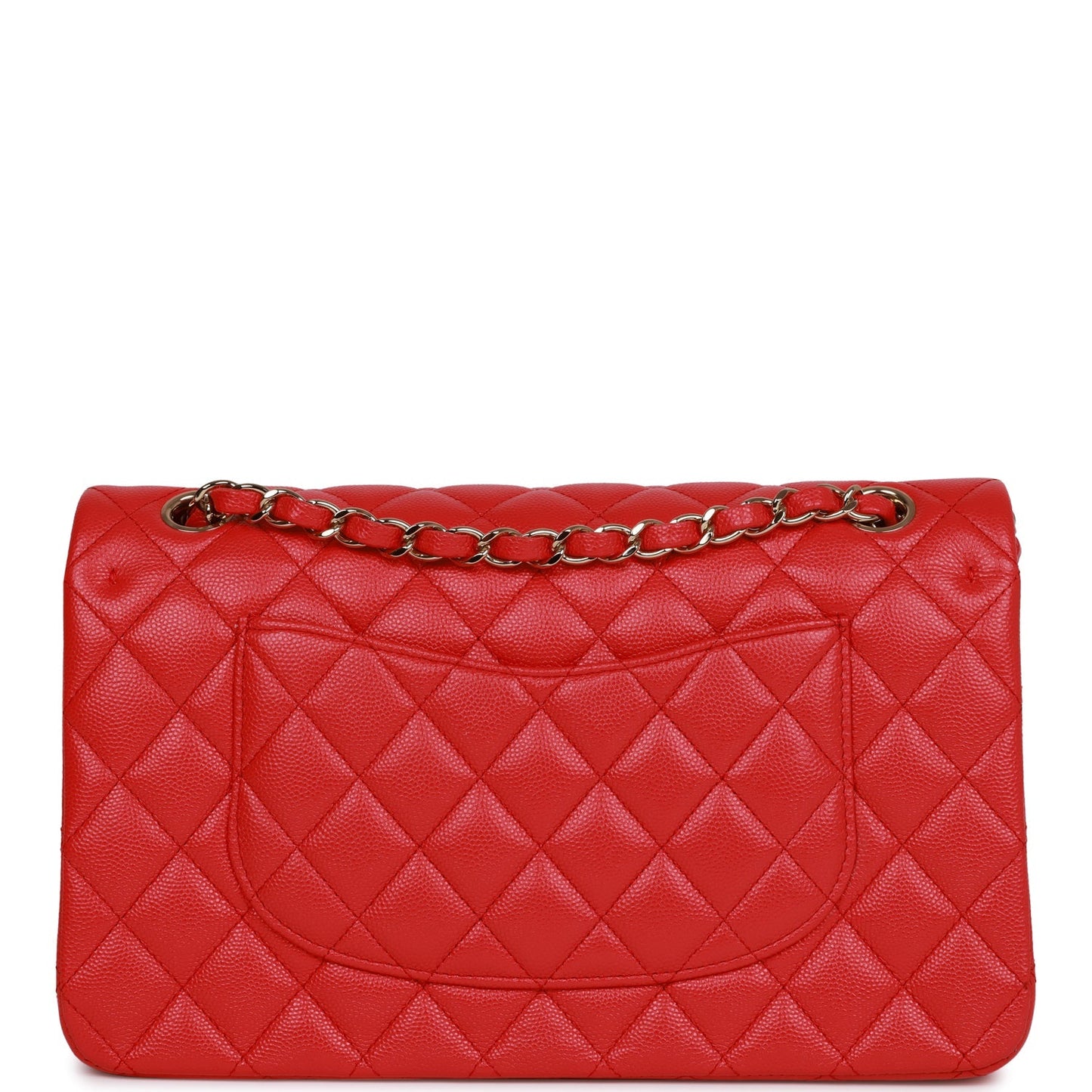 Chanel Medium Classic Double Flap Bag Red Caviar Light Gold Hardware