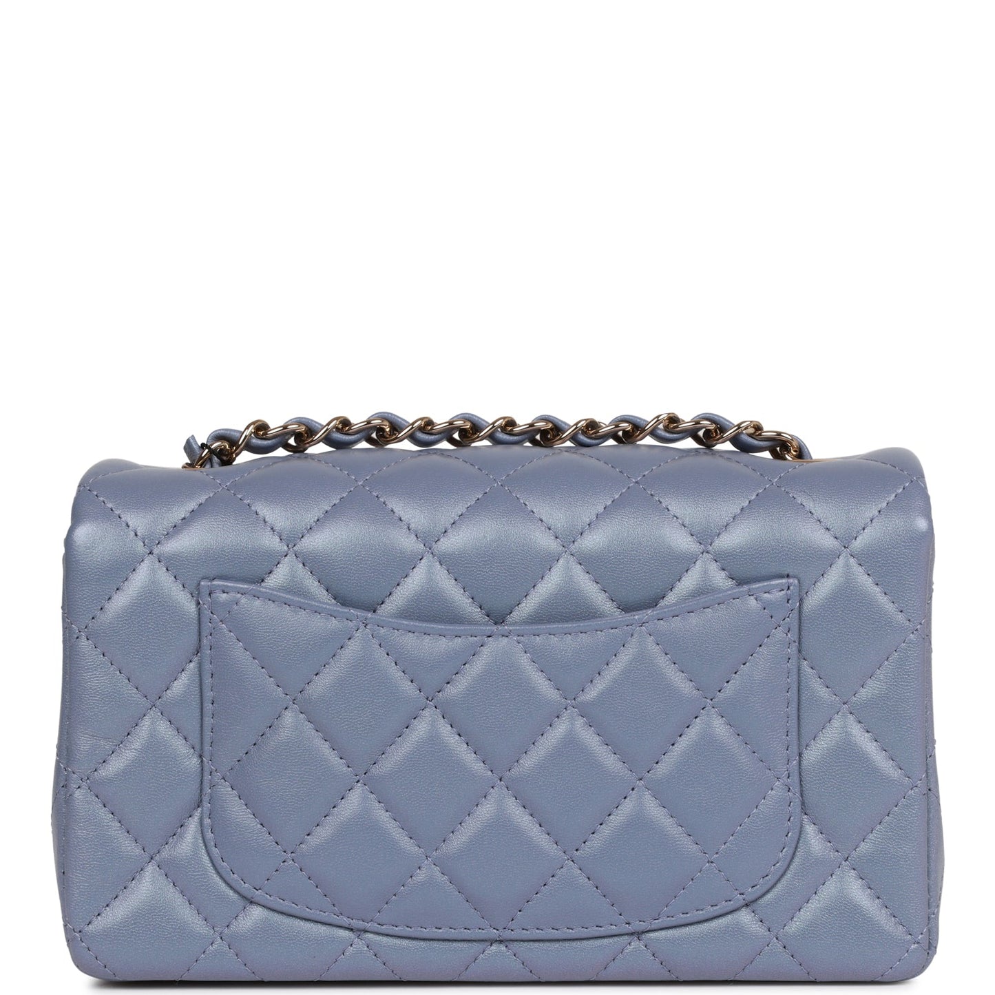 Chanel Mini Rectangular Flap Bag Light Purple Iridescent Quilted Lambskin Light Gold Hardware