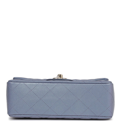 Chanel Mini Rectangular Flap Bag Light Purple Iridescent Quilted Lambskin Light Gold Hardware