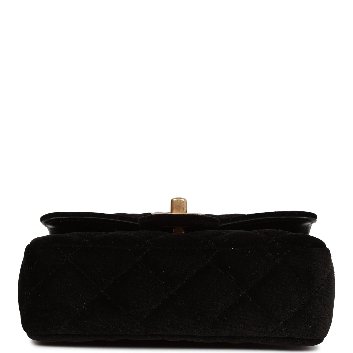 Chanel Mini Flap Bag Black Velvet Enamel and Gold Hardware
