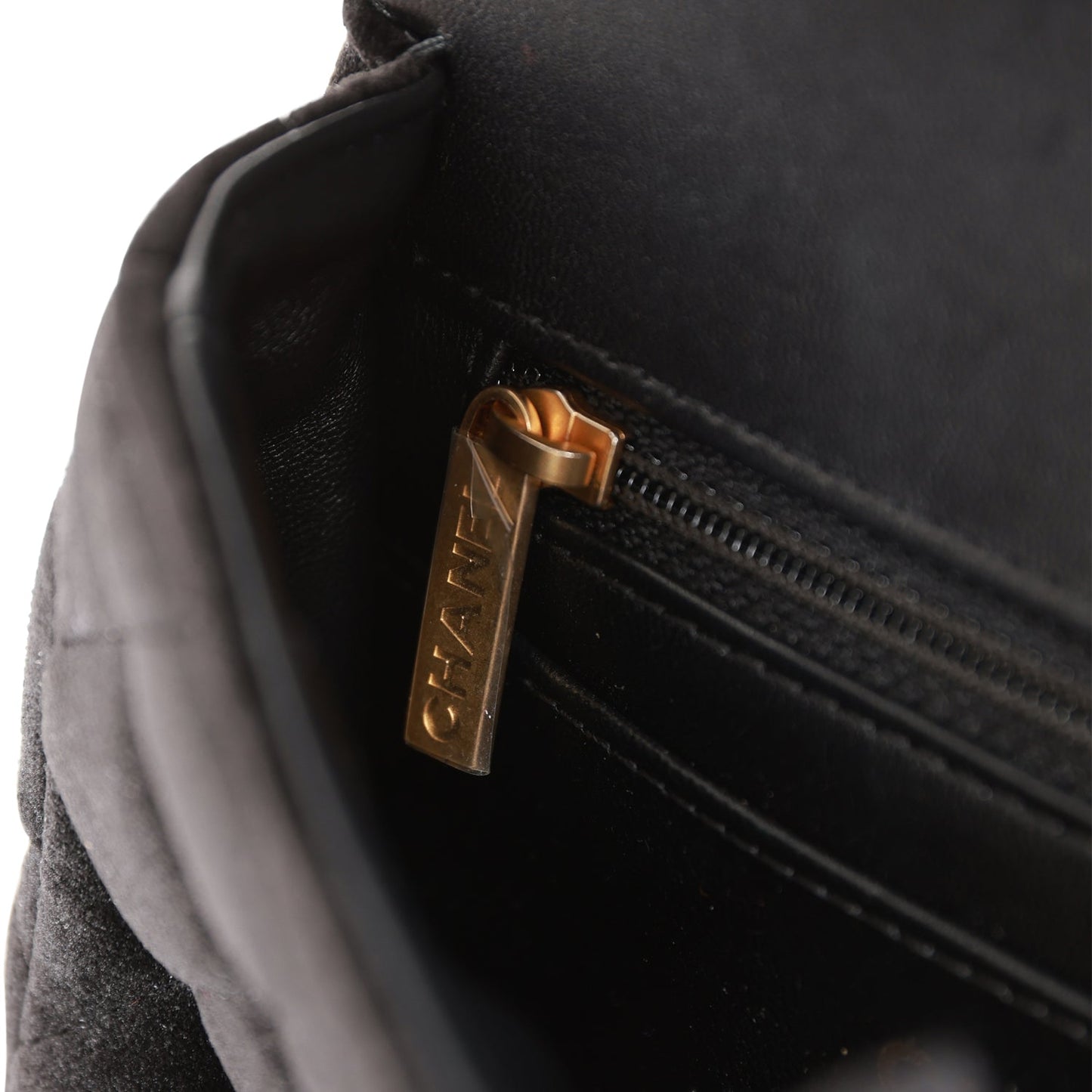 Chanel Mini Flap Bag Black Velvet Enamel and Gold Hardware