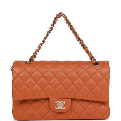 Chanel Medium Classic Double Flap Bag Caramel Caviar Light Gold Hardware